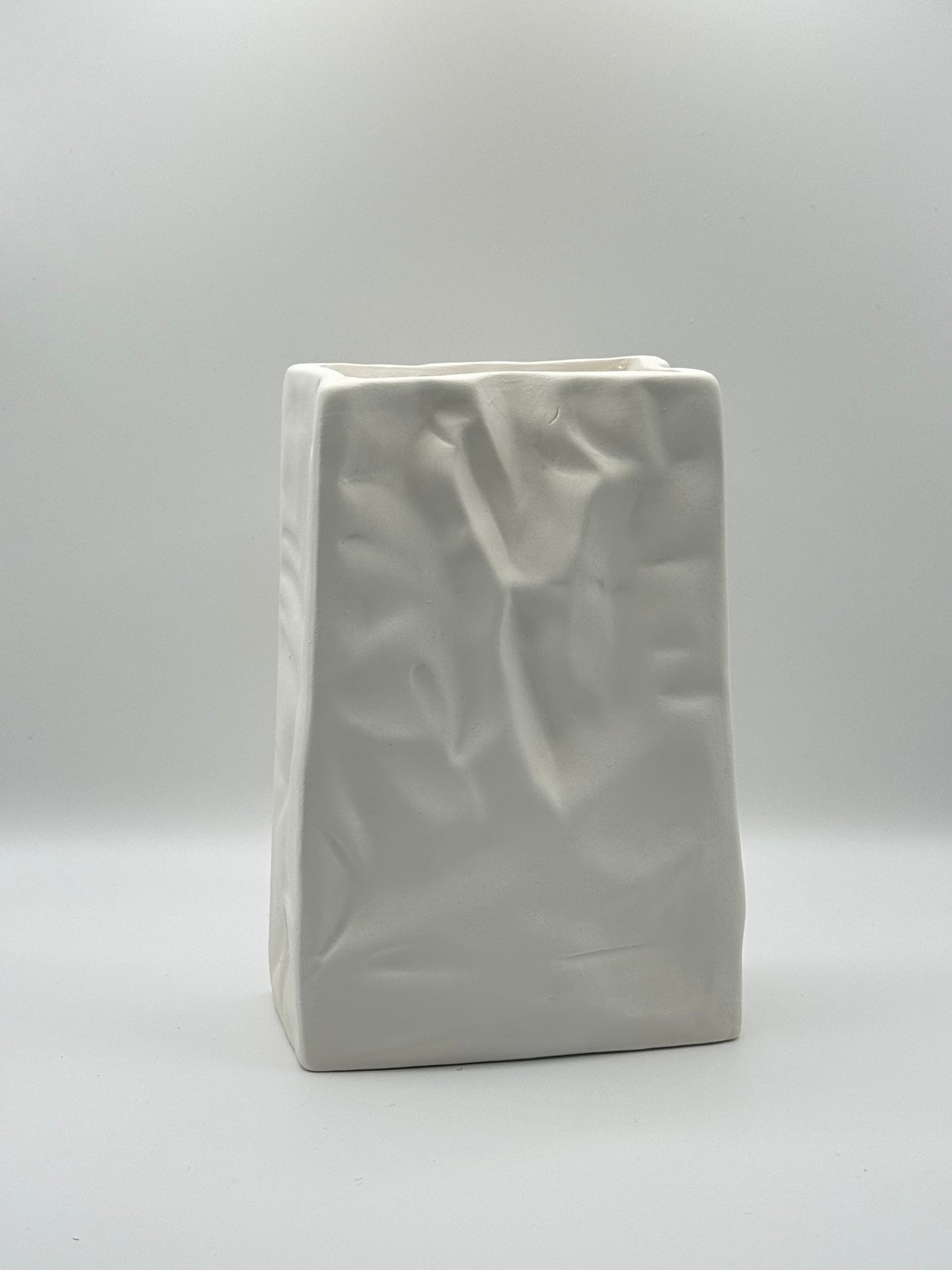 Ceramic Paper Bag Vase | Minimalist Chinese 留白 Home Décor